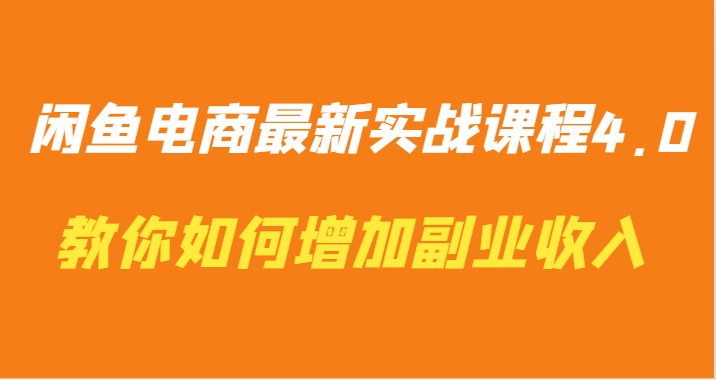 闲鱼电商最新实战课程4.0-教你如何快速增加副业收入插图