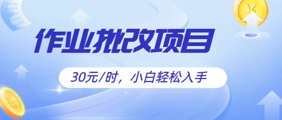 作业批改项目30元/时，简单小白轻松入手，非常适合兼职插图