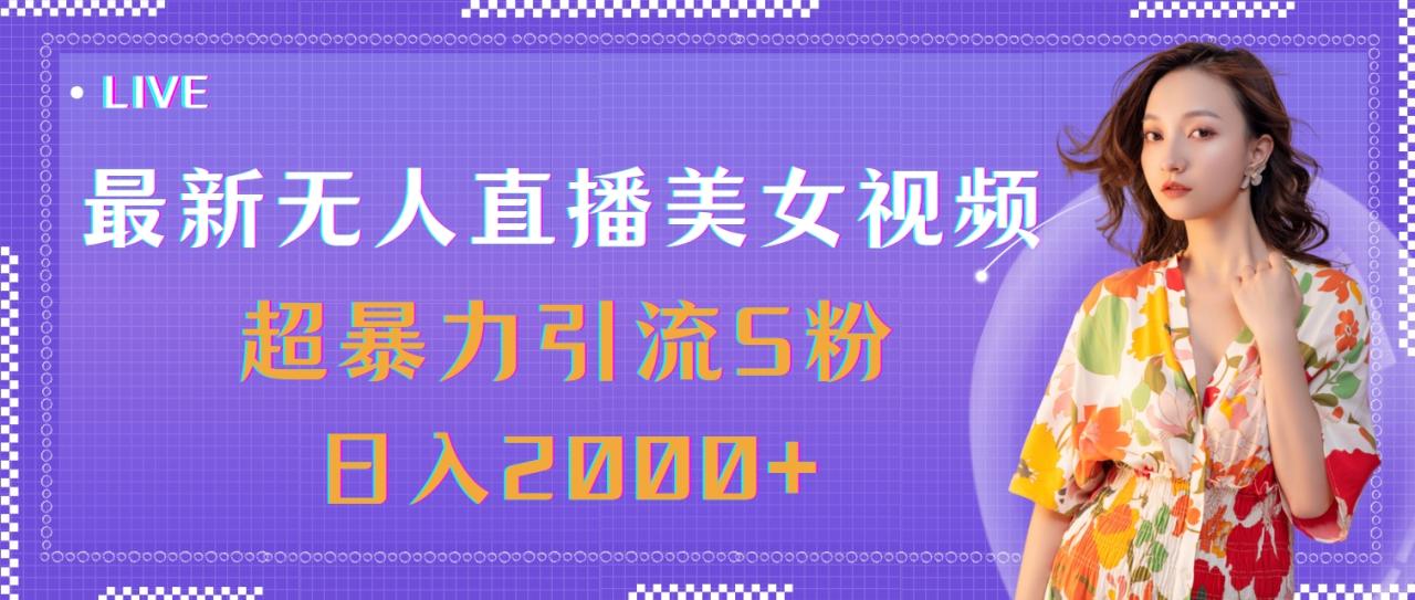 最新无人直播美女视频，超暴力引流S粉日入2000+插图